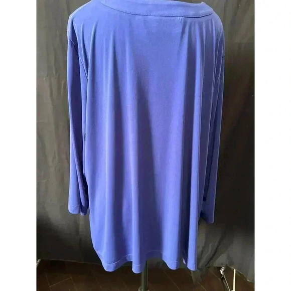 Plus size Simomton Says 3X Royal Blue blouse with peekaboo neckline - Picture 5 of 5